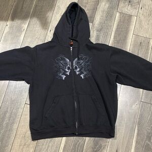 Black Hoodie with Skull Design